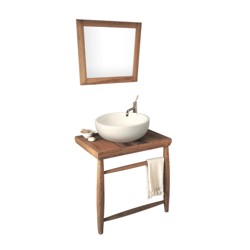 Мебель для ванной 4048 из натурального скального дуба, с зеркалом и раковиной 7042/1T. Этнической коллекция.