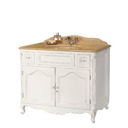 Мебель для ванной 8500/W с зеркалом из дерева, с травертином или мраморной столешницей.