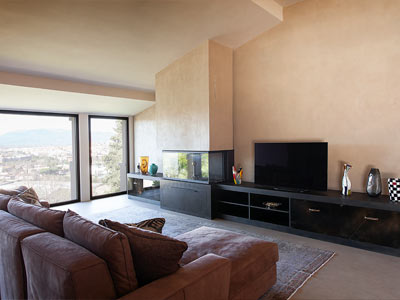 Interior design in contemporary and deco style